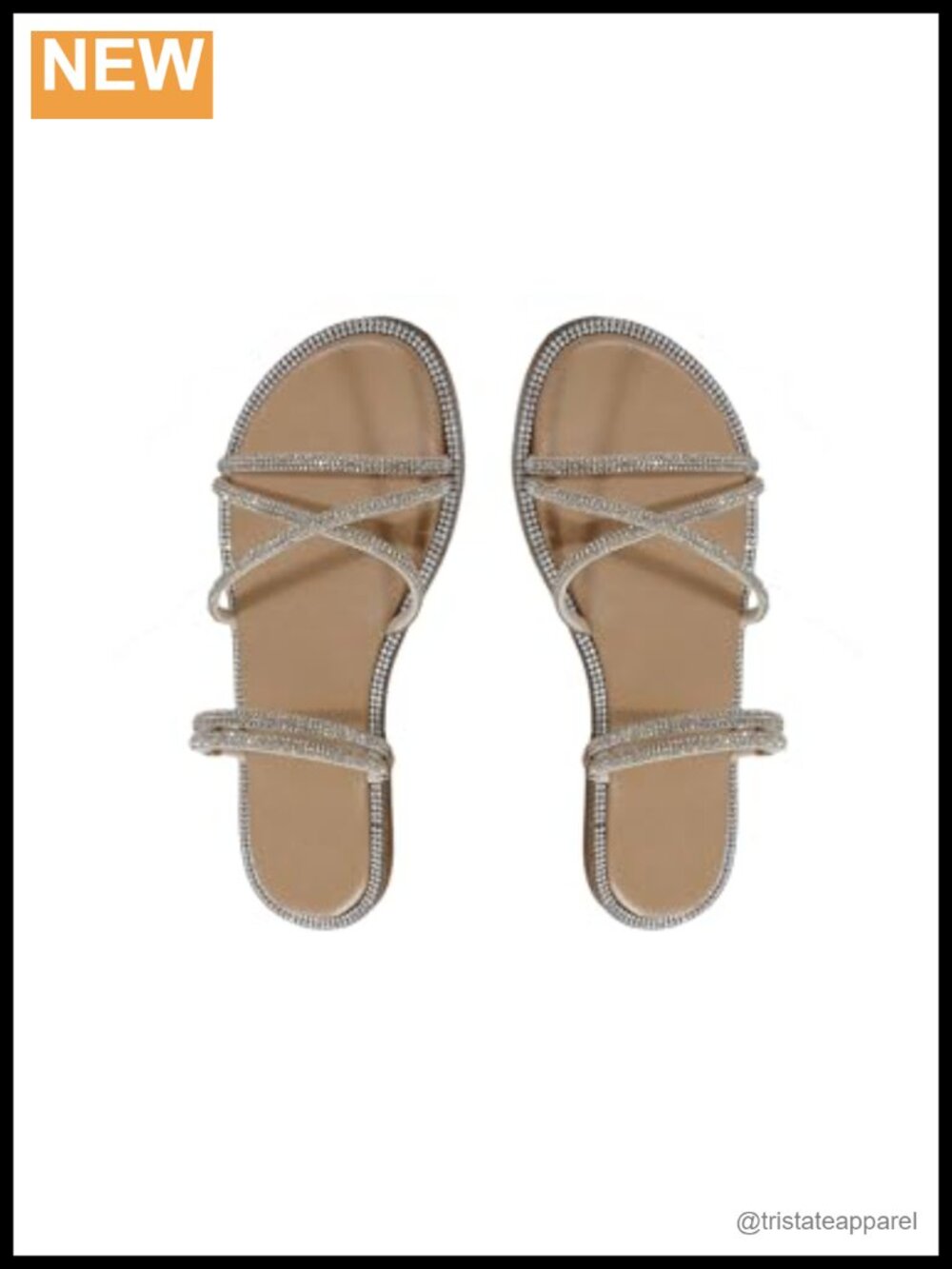 Women's Rhinestone Sparkly Dressy Bling Flat Sandals Slide Strappy Open Toe